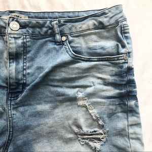 Distressed Denim Shorts